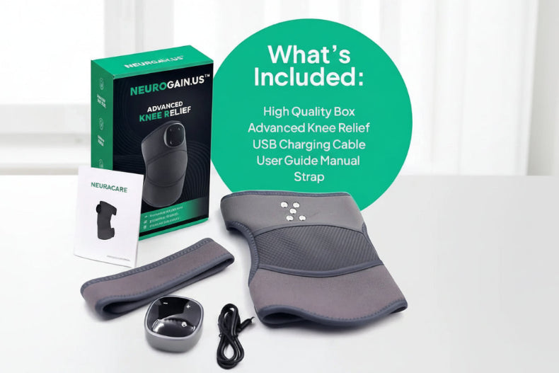 Neurogain Smart NMES Knee Massager in use